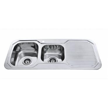 1080 1 and 3/4 bowl Kictchen Sink - Stainless Steel