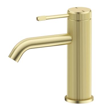 Mica Fluted Basin Mixer - French Gold