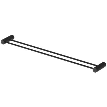 Mica Fluted Double Towel Rail - Black