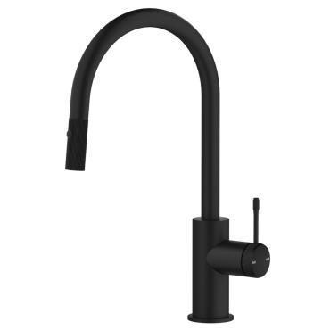 Mica Fluted Pull-Out Sink Mixer - Black