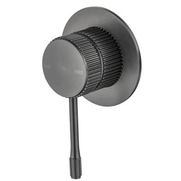 Mica Fluted Shower Mixer - Gun Metal Grey