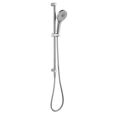 Mica Fluted Shower Rail - Inbuilt Inlet - Brushed Nickel