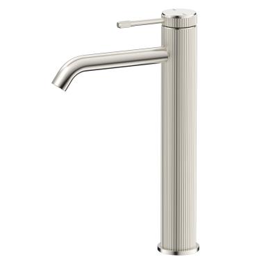 Mica Fluted Tall Basin Mixer - Brushed Nickel