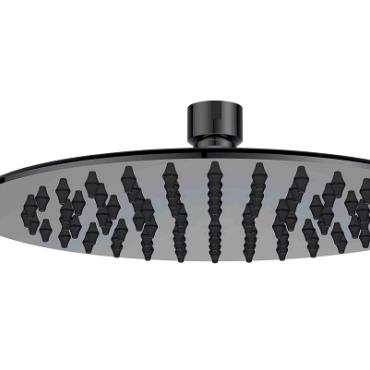 200mm Round Shower Head - Black