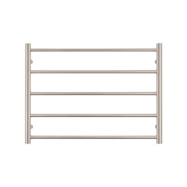 5 Bar Heated Towel Ladder - Round - 240 Volt - Brushed Nickel