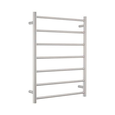 7 Bar Heated Towel Ladder - Round - 240 Volt - Brushed Satin