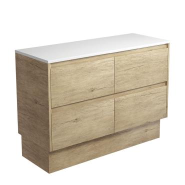 Amato Scandi Oak Floor Vanity w/ Ceramic Top - Timber