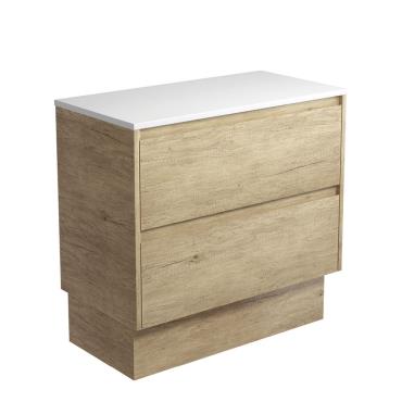 Amato Scandi Oak Floor Vanity w/ Stone Top Undermount Bowl - Timber