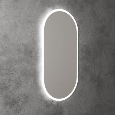 Beau Monde Pill Shape LED Mirror - White (Matt)