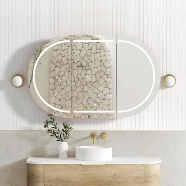 Bondi LED Shaving Cabinet - Woodland Oak
