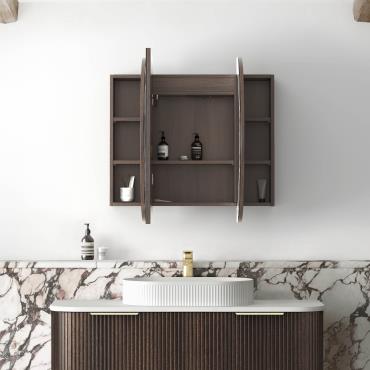 Bondi LED Shaving Cabinet - Sable Walnut