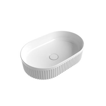Cadel Fluted Oval Basin - White (Matt)