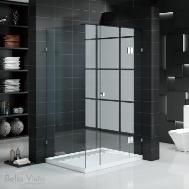 Frameless Shower Screens Front & Return - Dusk Bronze