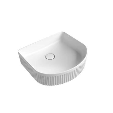 Cyrus Fluted Oval Basin - Matt White - White (Matt)