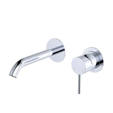 Kaya Wall Basin/Bath Mixer Set 2 Plate - Brushed Copper