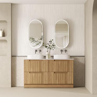 Lovina Floor Vanity w/ Stone Top - Timber