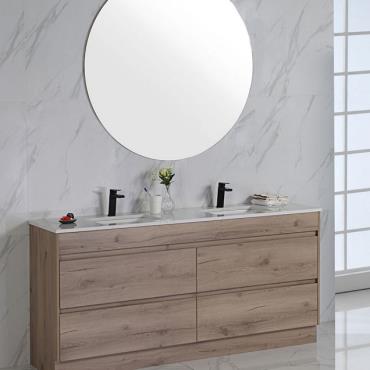 Max Floor Vanity w/ Stone Top - Timber