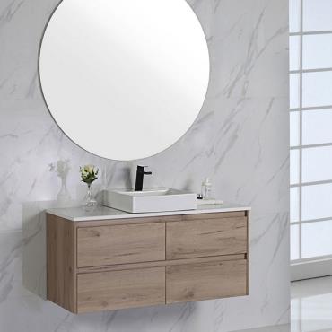 Max Wall Hung Vanity w/ Ceramic Top - Timber