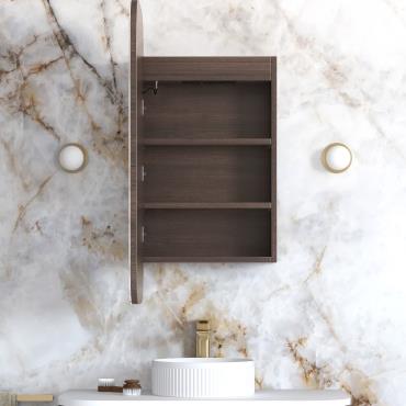 Newport LED Shaving Cabinets - Sable Walnut