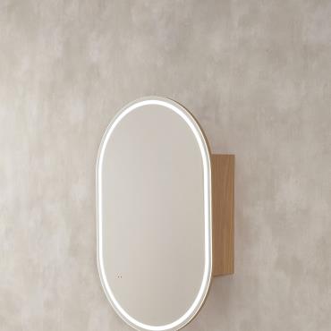 Oscar LED Shaving Cabinet - Natural Timber