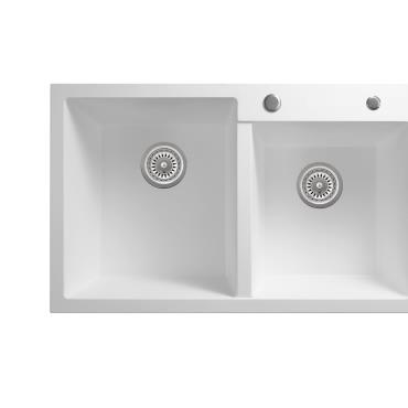 Sierra Composite Double Bowl Sink - White