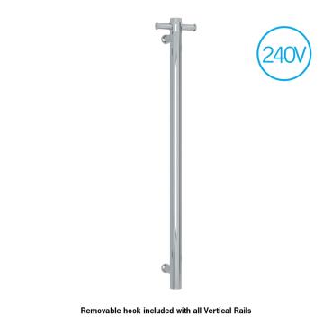 Thermorail VSH900H Round 240Volt Vertical Single Heated Towel Rail - Brushed Bronze