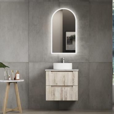Tuscana Wall Hung Vanity w/ Stone Top - Timber