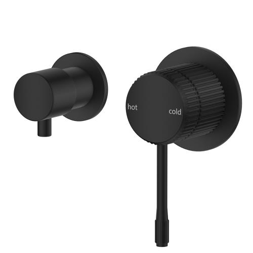 TAPWARE - Mica Fluted Shower Mixer Diverter - Sideways - Black