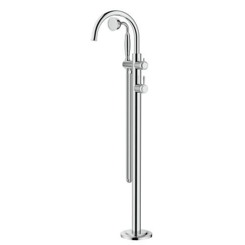 BATHS - Mica Heritage Freestanding Bath Mixer with Hand Shower - Chrome