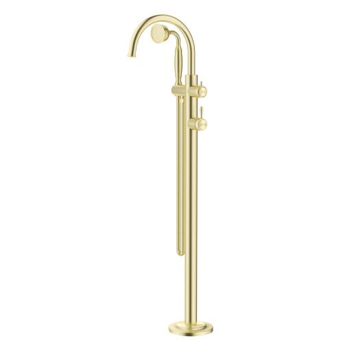 BATHS - Mica Heritage Freestanding Bath Mixer with Hand Shower - French Gold