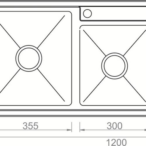 KITCHEN & LAUNDRY - 1200mm Double Bowl Sink - 