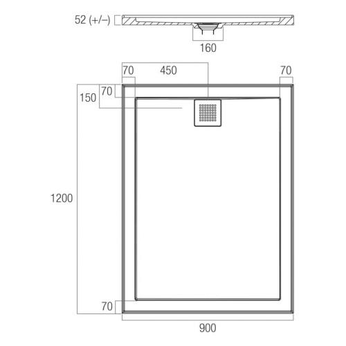 SHOWERS - 900 x 1200 ECO Polymarble Shower Base - 