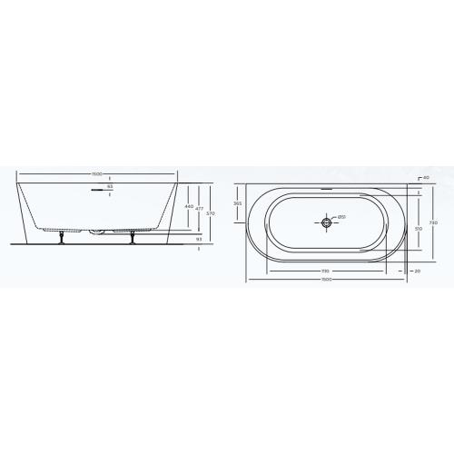 BATHS - ECO Wall Faced Free Standing Bath Tub - 