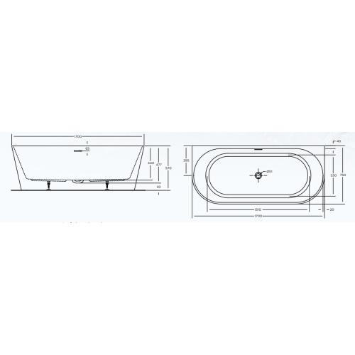 BATHS - ECO Wall Faced Free Standing Bath Tub - 