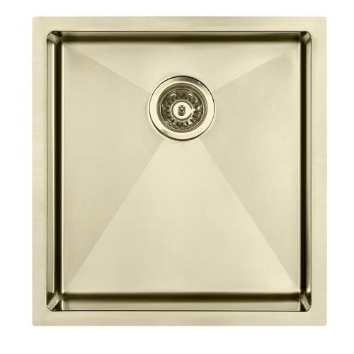 KITCHEN & LAUNDRY - Atlas Single Bowl Sink 450 x 450 - Brushed Gold
