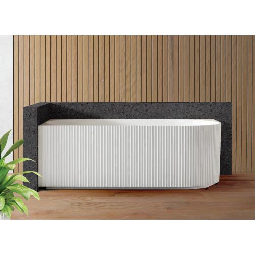 BATHS - CHARLIE Fluted Corner Freestanding Bath - Gloss White - 