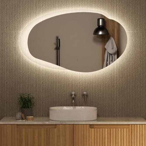 MIRRORS AND CABINETS - Evanston LED Mirror with Frosted Edge - 1100 x 646mm