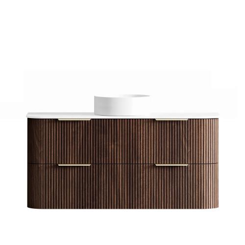 VANITIES - Havana Wall Hung Vanity - Sable Walnut, 1200mm