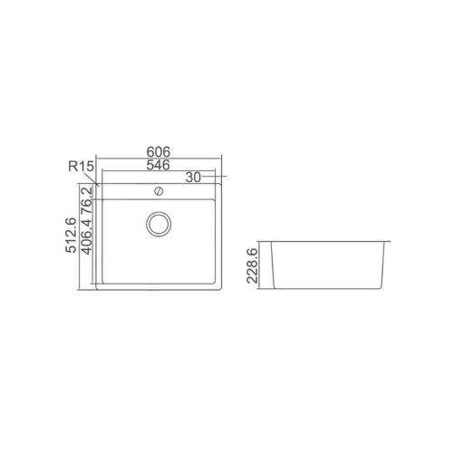 KITCHEN & LAUNDRY - Impact Single Bowl Sink - 