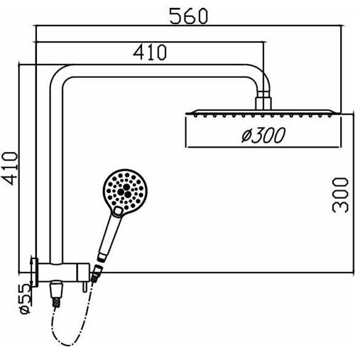 TAPWARE - Lennie Brushed Nickel Double Shower on Bracket - 