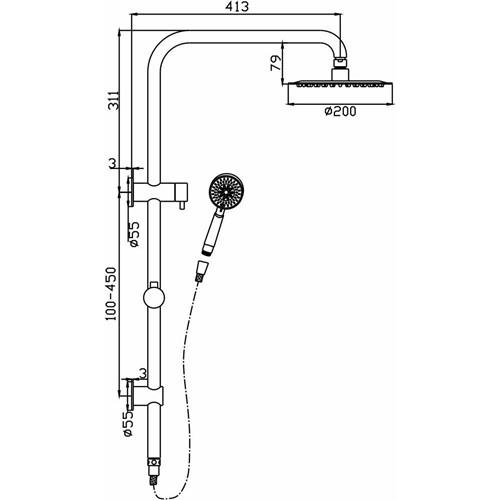 TAPWARE - Logan Round Double Shower on Rail - 