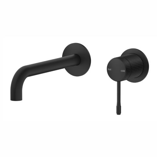 TAPWARE - Mica Fluted Wall-Spout Combo - Black