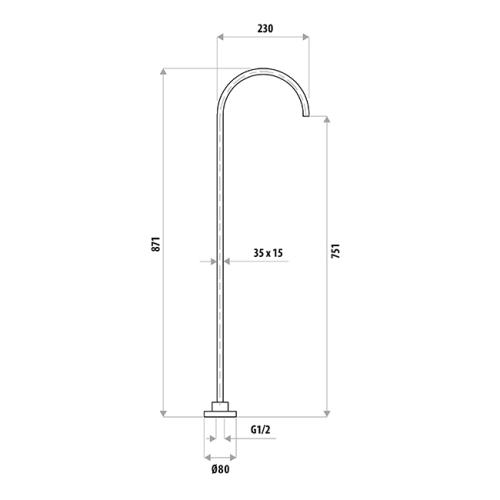 BATHS - Square Free Standing Bath Filler - 