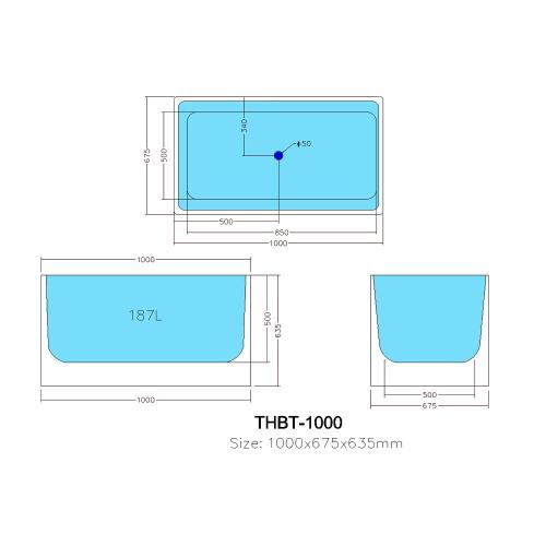 BATHS - THEO Square Free Standing Bathtub - 