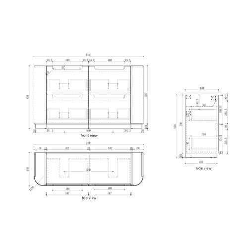 VANITIES - Varcelli Floor Vanity - 1500mm(Double Bowl)