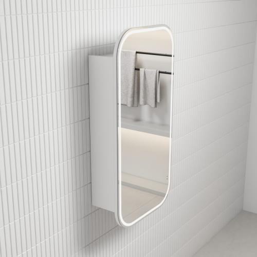 MIRRORS AND CABINETS - Vienna LED Shaving Cabinet Matt White - 